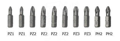 15 tlg. BIT-MIX TX, PZ, PH / WERKZEUGSTAHL